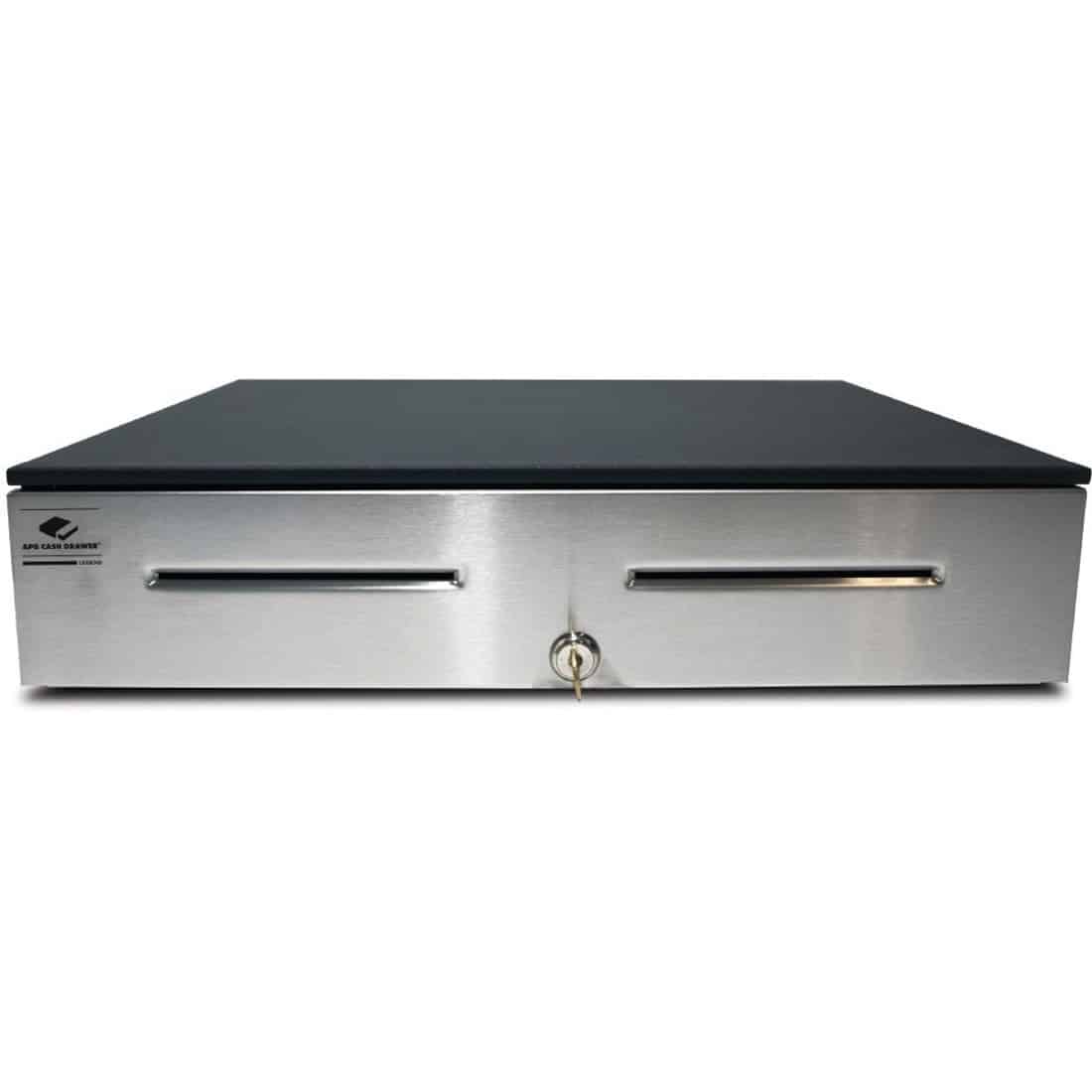 APG Series 4000 Heavy Duty Cash Drawer Stainless Steel Front Dual Media Slots 320 MultiPRO Interface 18x16 Inch Requires Cable (JD320-BL1816)