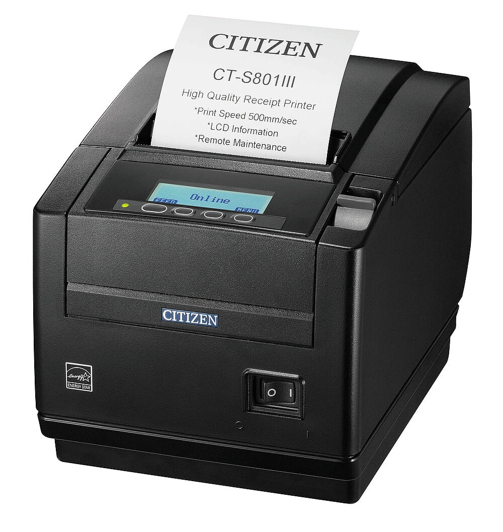 Citizen CT-S801II Thermal Receipt Printer, Top Exit, Serial, Black