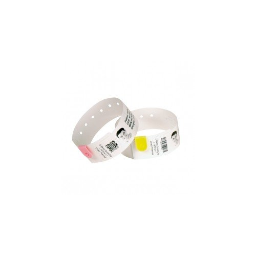 Zebra, Consumables, Yellow HC100 And ZD510 Z-band Fun Polypropylene Wristband Cartridge, Direct Thermal, 1" X 10", Perforated, 350 Wristbands Per Car