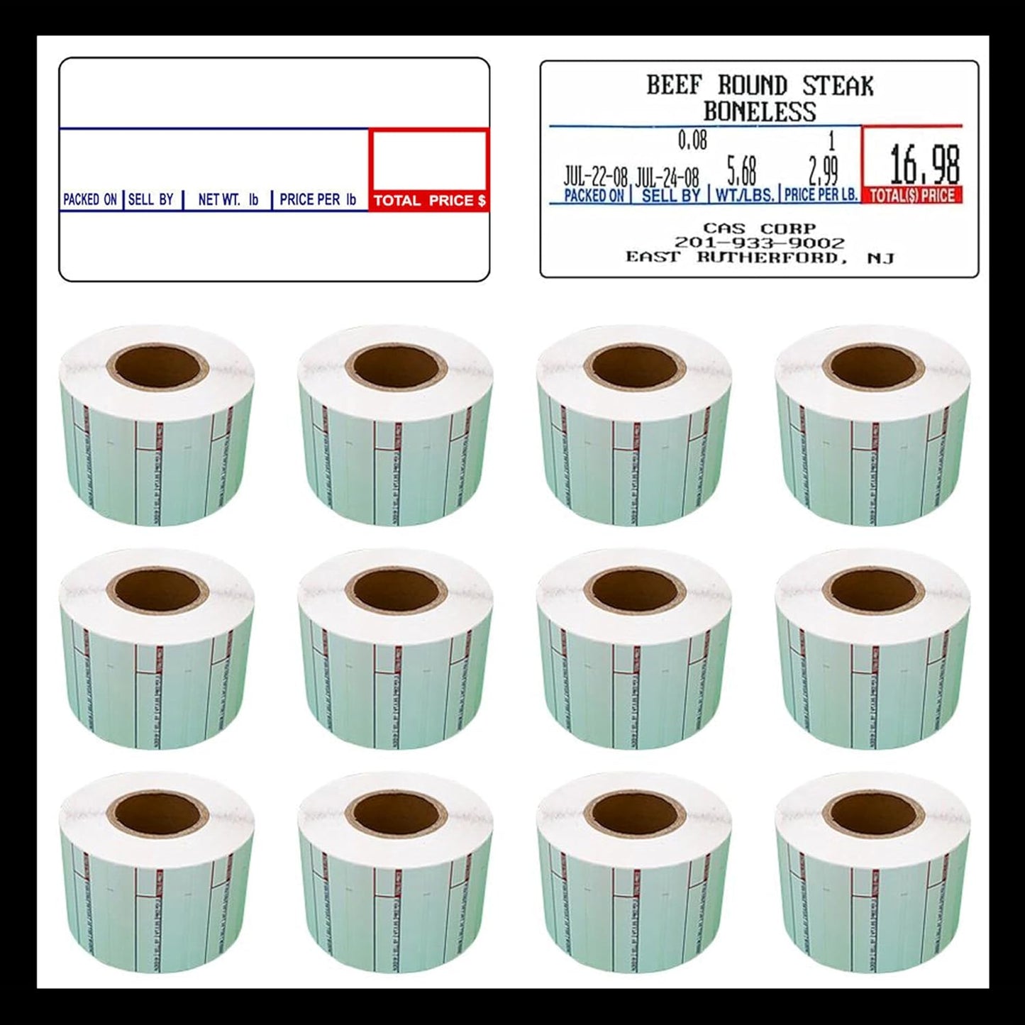 CAS LST-8000 Scale Labels 58mm x 30mm – 1000/Roll (Non-UPC)