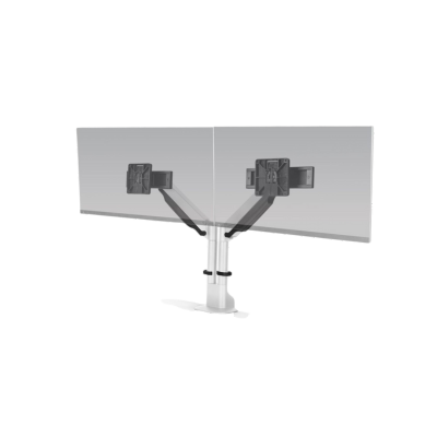 HAT Design Works Dual Monitor Arm with Top Down Mount White