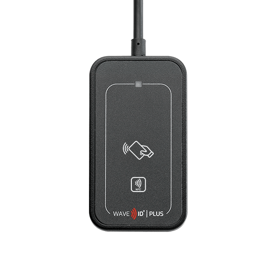 rf IDEAS WAVE ID Plus Mini black reader front view