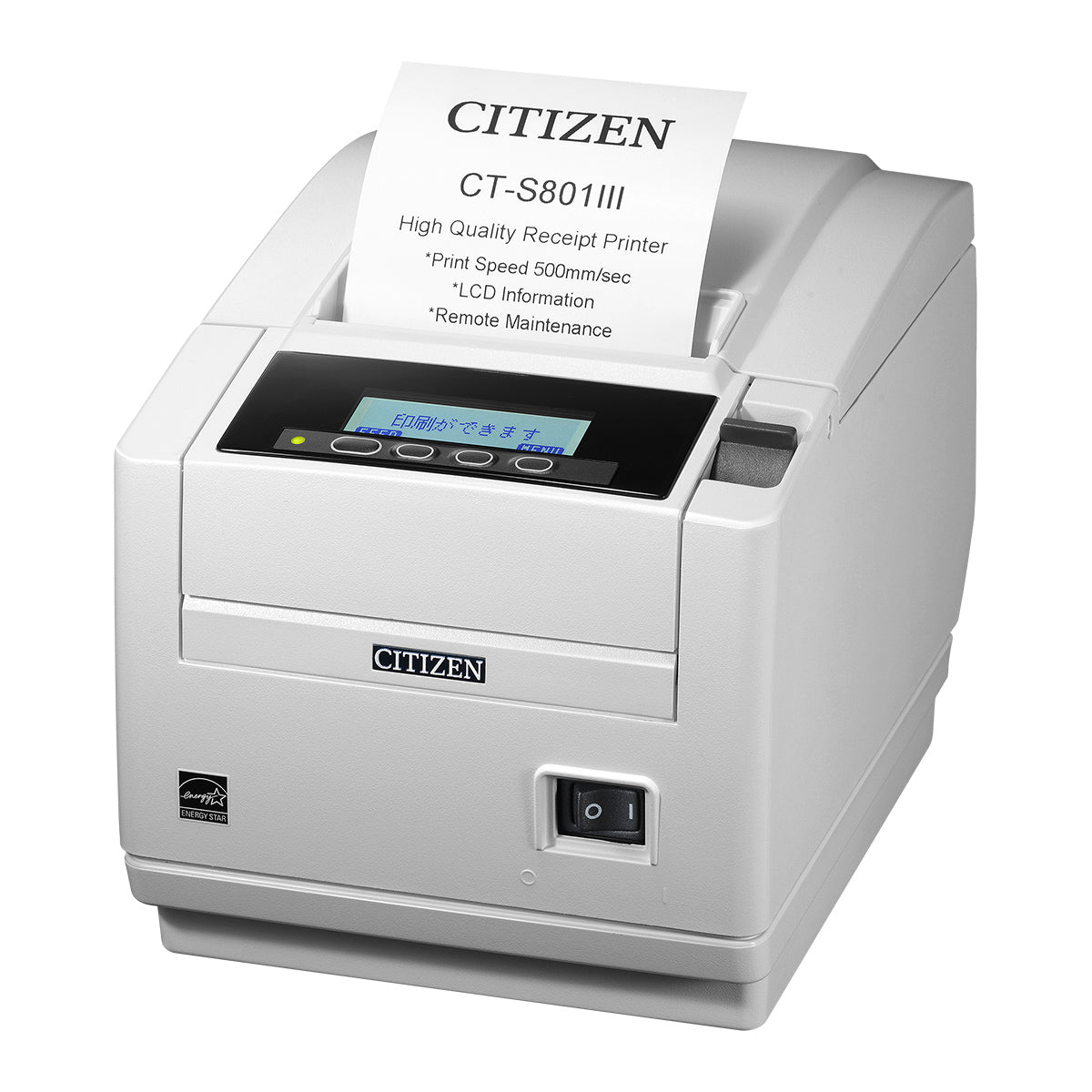 Citizen CT-S801III Ethernet/Wi-Fi Receipt Printer, Top Exit, USB + Ethernet + Wi-Fi, Black