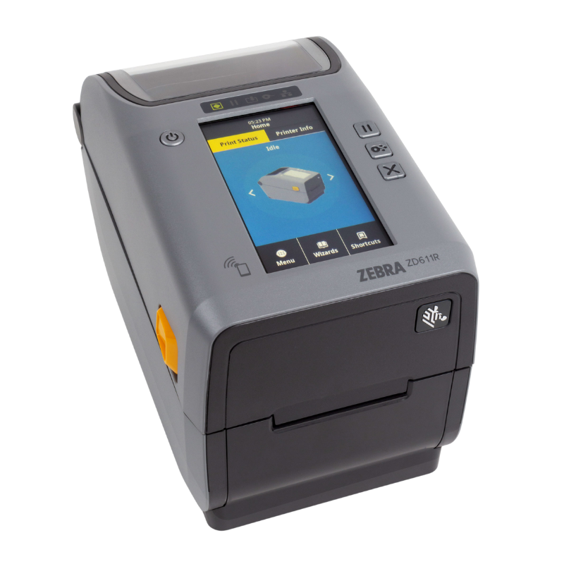 Zebra ZD611R, Thermal Transfer (74M), Color Touch LCD; 300 DPI, USB, USB Host, Ethernet, 802.11AX, BT5.3, USA/CANADA, RFID - UHF, Us Cord, Swiss...