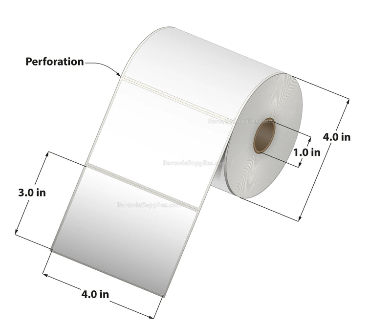 Thermamark 4" x 3" Thermal Transfer Labels, 1" Core, 500/Roll (TTL4030P4)