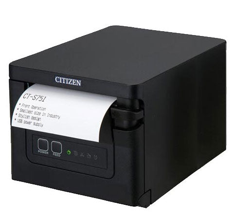 Citizen CT-S751 3" Thermal Receipt Printer – 350mm/s, USB & Serial POS Printer