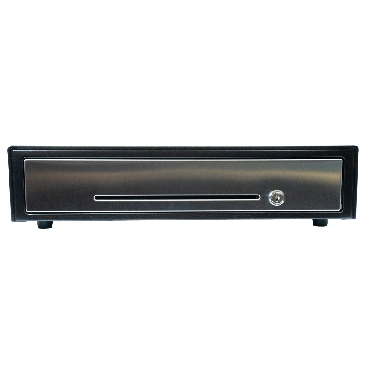 Star Micronics Cash Drawer, CD5-1817BKSS559-DU-S1, Max Cash Drawer, Black, 18WX17D, Dual USB or Printer Driven, Stainless Drawer Front, 5BILL-5TO9CO - official Star Micronics product image