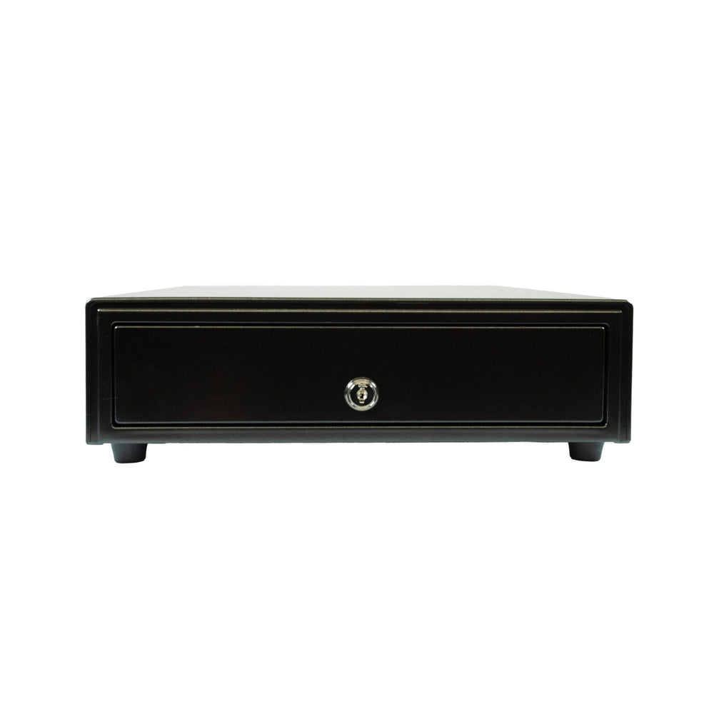 Star Micronics Cash Drawer, CD5-1316BK44-DU, Max Cash Drawer, Black, 13WX16D, Dual USB or Printer Driven, 4BILL-4COIN, CD1 and USB Cables Included, - official Star Micronics product image