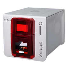 Evolis Zenius Classic Printer, Single Sided, Without Option, USB, Red Trim, USB Cable Included - ZN1U0000RS