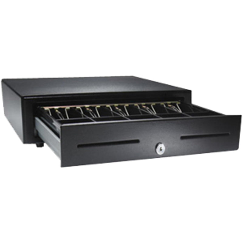 APG Vasario VB320 Cash Drawer 16x16 for POS (Black, 24V Printer-Driven)