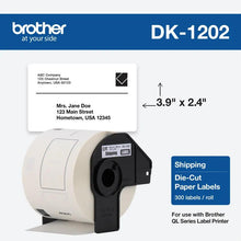 Brother Mobile 2.4"X3.9 in (62MMX100MM) Shipping Paper Label, 300 LABELS/ROLL - DK1202 - official Brother Mobile product image
