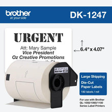 Brother Mobile 4.07"X6.4" (103MMX164MM) Shipping Paper Labels, 180 LABELS/ROLL - DK1247 - official Brother Mobile product image