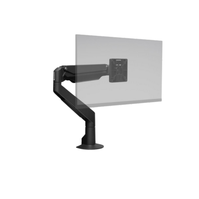 HAT Design Works, Single Monitor Arm with Top Down Mount Black