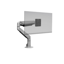 HAT Design Works, Single Monitor Arm with Top Down Mount Silver