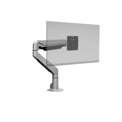 HAT Design Works, Single Monitor Arm with Top Down Mount Silver