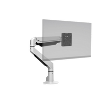 HAT Design Works, Single Monitor Arm with Top Down Mount White