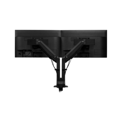 HAT Design Works, Dual Monitor Arm with Top Down Mount Black