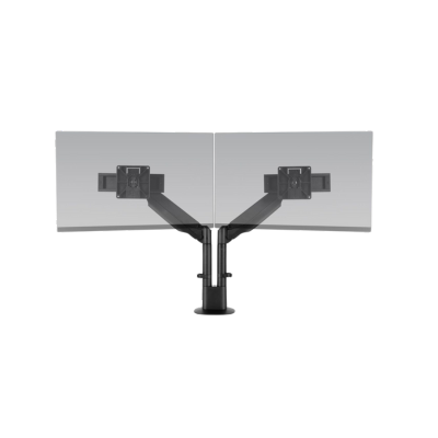 HAT Design Works, Dual Monitor Arm with Top Down Mount Black