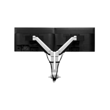 HAT Design Works, Dual Monitor Arm with Top Down Mount White