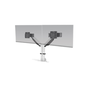 HAT Design Works, Dual Monitor Arm with Top Down Mount White