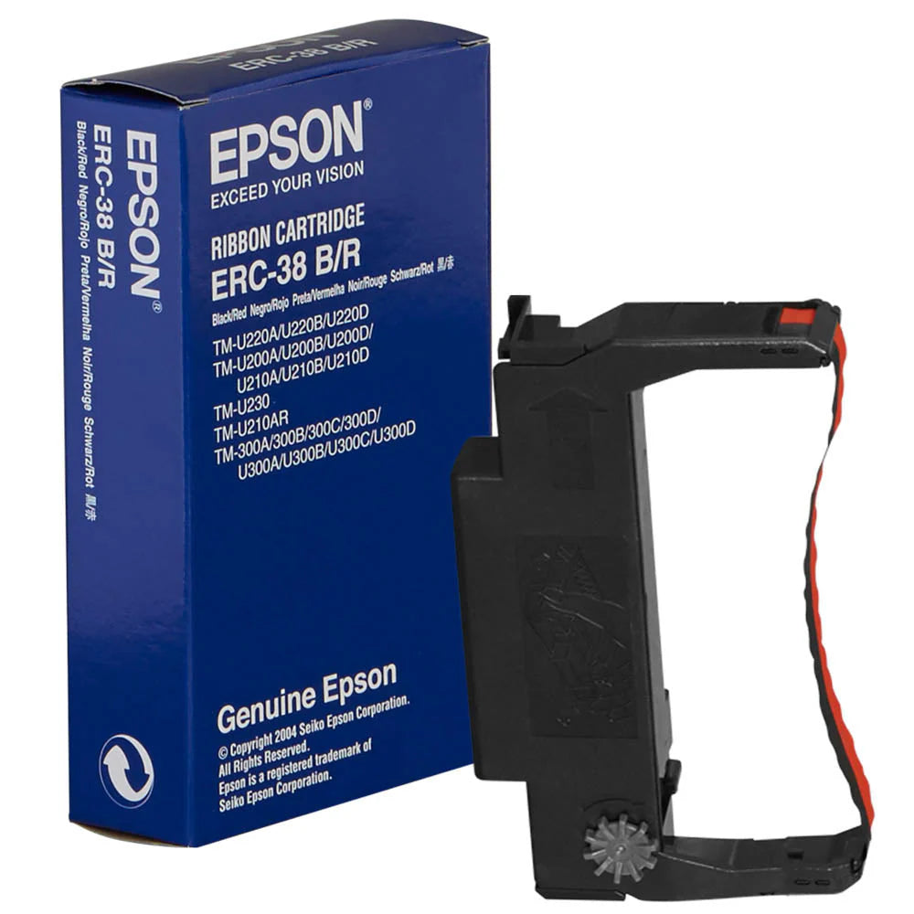 Epson ERC38BR Kitchen Printer Ribbon Black/Red (ERC-38BR) - Epson ERC-38BR