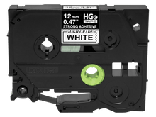 Brother Mobile 0.47 in X 26.2 Ft (12MM X 8M), Black Ink on White Label, EXTRA-STRENGTH Adhesive, 5 Pack - HGES2315PK - official Brother Mobile product image