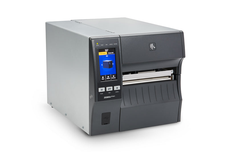 Zebra Ait, Printer, ZT421 Enhanced, Thermal Transfer, 6", 203 DPI, Us Cord, Serial, USB, 10/100 Ethernet, | ZT42162-T0100J0Z - official Zebra product image
