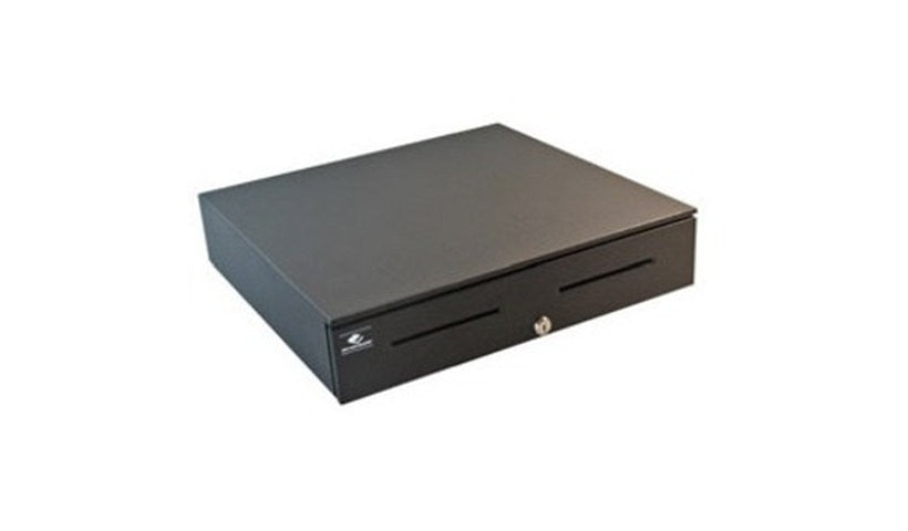 APG Series 4000 black cash drawer with painted front, 18 by 16 inches