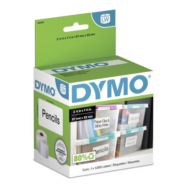 Dymo 2.25" x 1.25" Labels – Direct Thermal Labels (1000/Roll, LabelWriter Compatible)