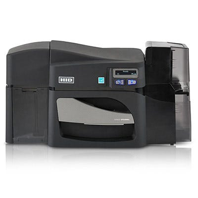 HID Fargo DTC4500E Printer, Dual Sided with USB and Ethernet Connections. with 3 Year Warranty Without Locking Hoppers. - 055100