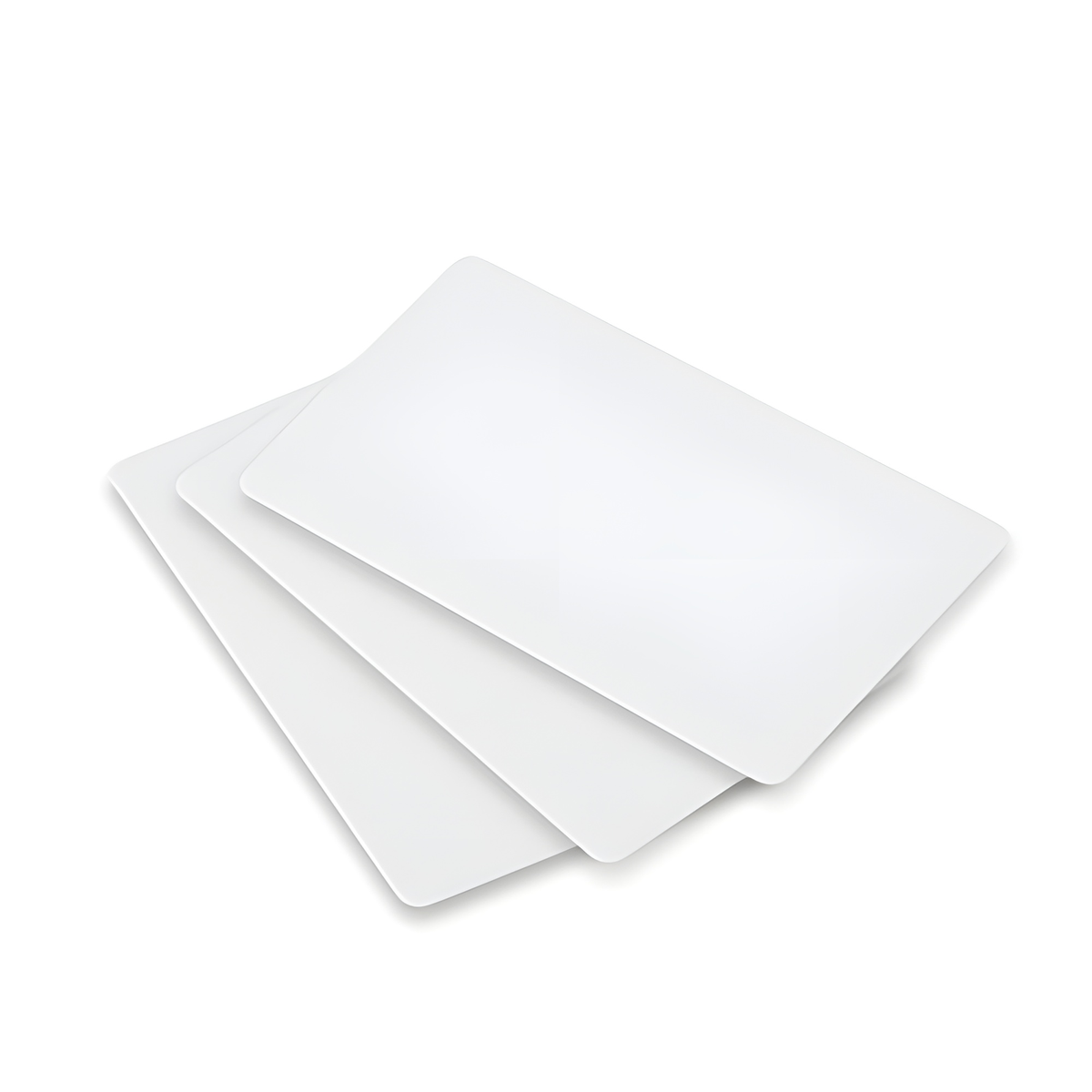 HID Fargo 081754 UltraCard CR80 30 mil blank white PVC cards — representative cards