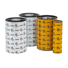 Zebra Wax/Resin Ribbon, 6100; Standard, 25mm (1in) core, 6/box for Tabletop Printers