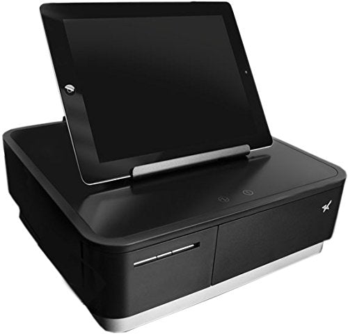 mPOP, Black, Integrated Printer & Cash Drawer, USB-C, Lightning, Universal Tablet Stand, Int PS