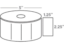 Wasp 633808402525-CASE Thermal Transfer Label for Wpl305 Label Printer, 2.25" Length x 1.25" Width, 5" OD