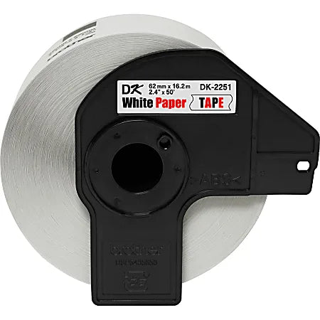 Black/Red on White Continuous Length Paper Labels - 2.40" Width x 50 ft Length - White - Paper Continuous Length For QL Machines