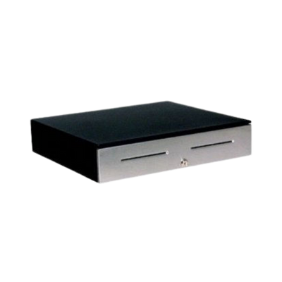 Apg cash drawer s4000 Cash Drawer 4x4, Painted Front, Mediaslot, Black, Keyed with K10 Lock, 13.3" X 17.2
