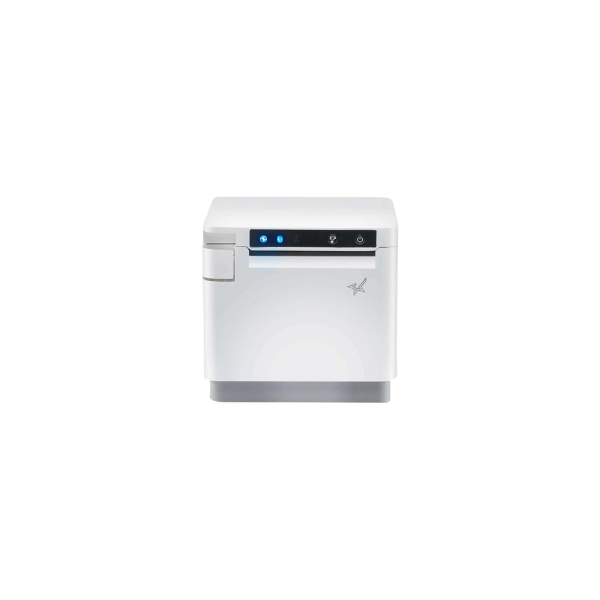 Star Micronics mC-Print3 3-inch Ethernet (LAN) / USB / Lightning Thermal POS Printer with CloudPRNT, Cutter, and External Power Supply - White